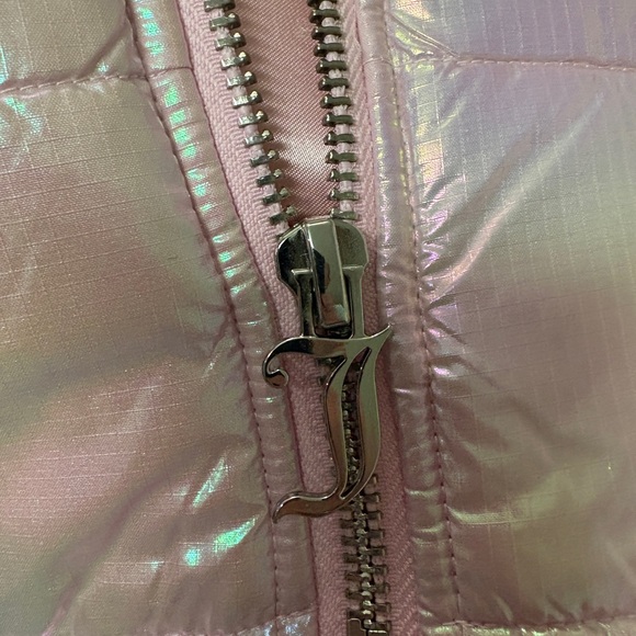 Juicy Couture Iridescent Puffer Vest Size Small NWT Holographic Pink - Picture 5 of 11